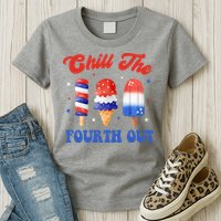 Chill The Fourth Out Funny 4th Of July Icecream Womens T-Shirt
