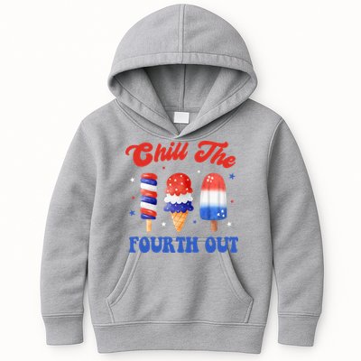 Chill The Fourth Out Funny 4th Of July Icecream Kids Hoodie