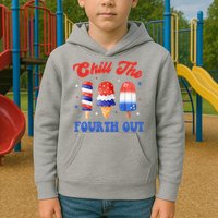 Chill The Fourth Out Funny 4th Of July Icecream Kids Hoodie