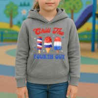 Chill The Fourth Out Funny 4th Of July Icecream Kids Hoodie
