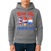 Chill The Fourth Out Funny 4th Of July Icecream Kids Hoodie