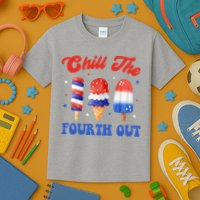 Chill The Fourth Out Funny 4th Of July Icecream Kids T-Shirt