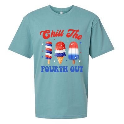 Chill The Fourth Out Funny 4th Of July Icecream Sueded Cloud Jersey T-Shirt
