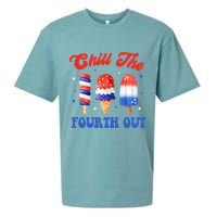 Chill The Fourth Out Funny 4th Of July Icecream Sueded Cloud Jersey T-Shirt
