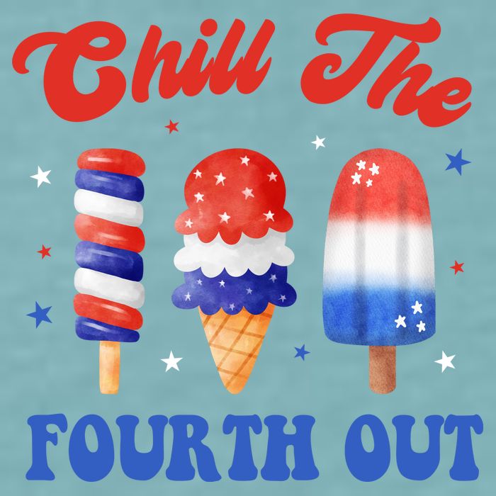 Chill The Fourth Out Funny 4th Of July Icecream Sueded Cloud Jersey T-Shirt