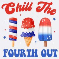 Chill The Fourth Out Funny 4th Of July Icecream Garment-Dyed Sweatshirt