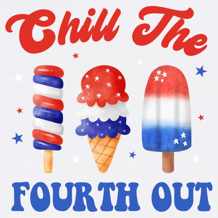 Chill The Fourth Out Funny 4th Of July Icecream Garment-Dyed Sweatshirt