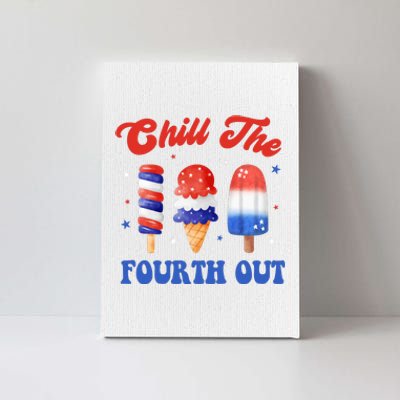 Chill The Fourth Out Funny 4th Of July Icecream Canvas