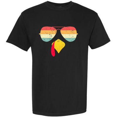 Cool Turkey Face With Sunglasses Funny Thanksgiving Garment-Dyed Heavyweight T-Shirt