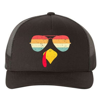 Cool Turkey Face With Sunglasses Funny Thanksgiving Yupoong Adult 5-Panel Trucker Hat