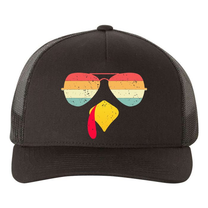 Cool Turkey Face With Sunglasses Funny Thanksgiving Yupoong Adult 5-Panel Trucker Hat