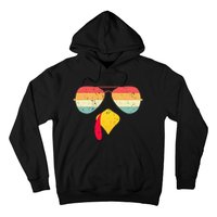 Cool Turkey Face With Sunglasses Funny Thanksgiving Hoodie