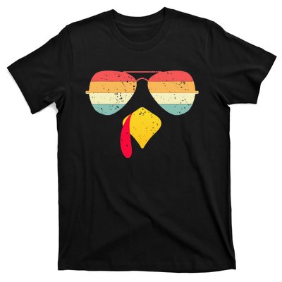 Cool Turkey Face With Sunglasses Funny Thanksgiving T-Shirt