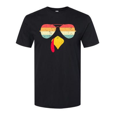 Cool Turkey Face With Sunglasses Funny Thanksgiving Softstyle® CVC T-Shirt