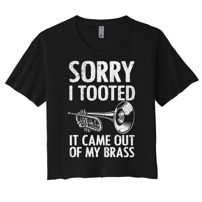 Cool Trumpet For Women Trumpet Player Jazz Band Trombone Women's Crop Top Tee