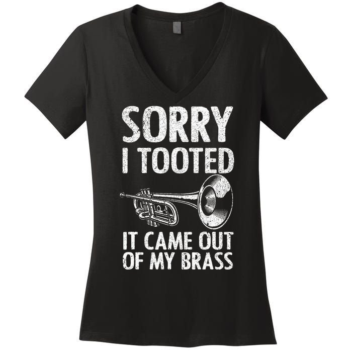 Cool Trumpet For Women Trumpet Player Jazz Band Trombone Women's V-Neck T-Shirt