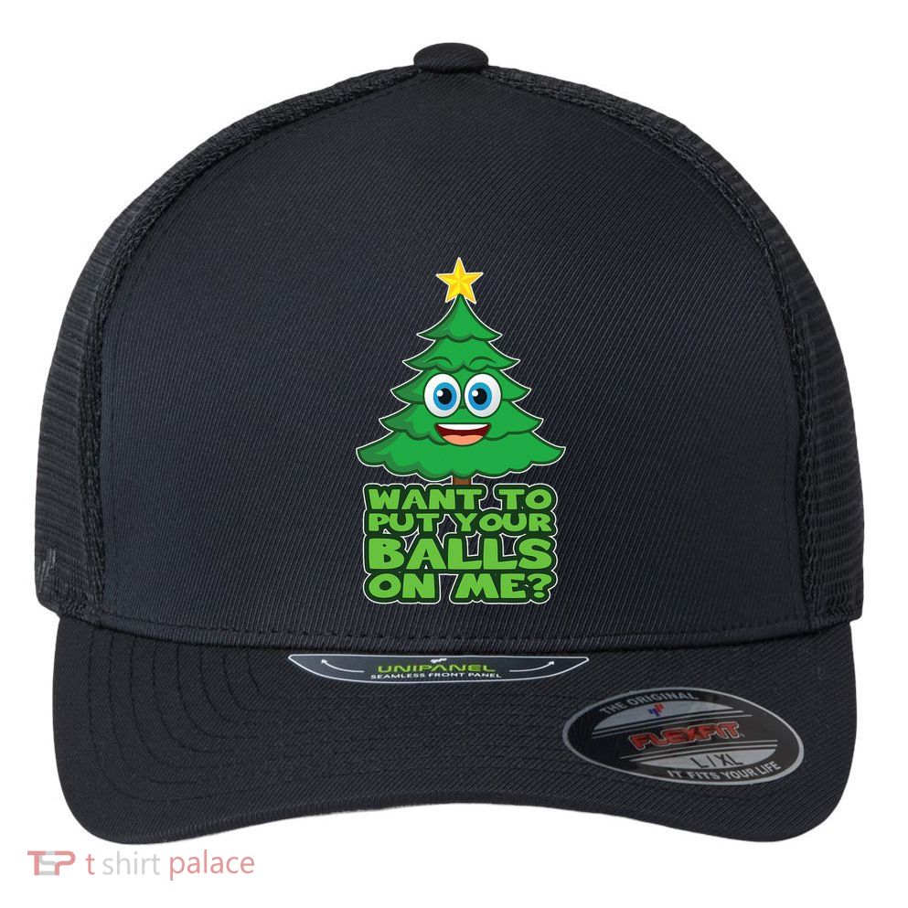 Christmas Tree For Adult Joke Xmas Gift Flexfit Unipanel Trucker Cap