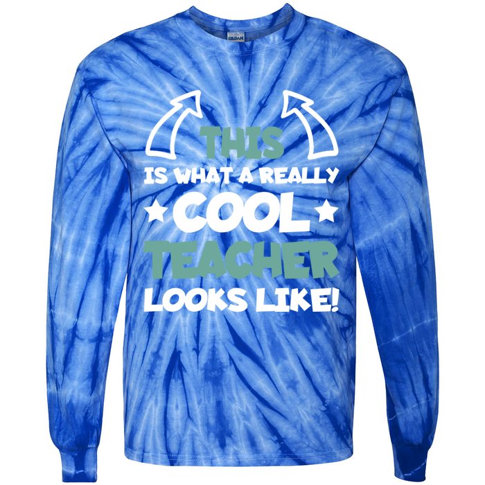 Cool Teacher Funny Saying Teaching Student Gift Tie-Dye Long Sleeve Shirt