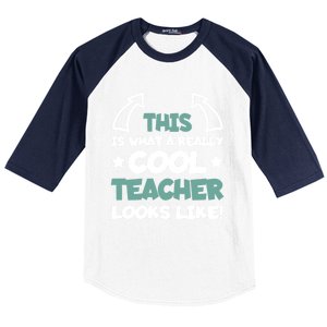 Cool Teacher Funny Saying Teaching Student Gift Baseball Sleeve Shirt