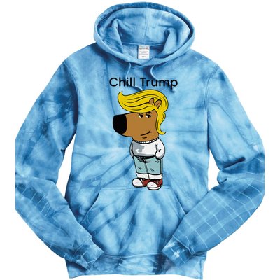 Chill Trump Funny Chill Guy Dog Meme Trump Tie Dye Hoodie