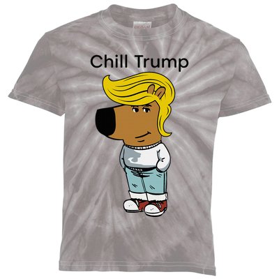 Chill Trump Funny Chill Guy Dog Meme Trump Kids Tie-Dye T-Shirt