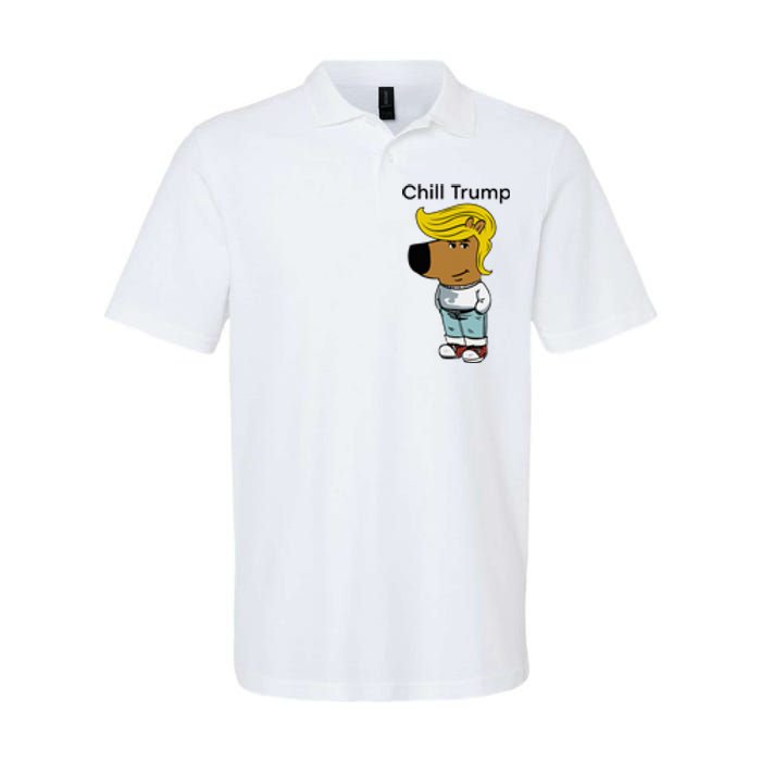 Chill Trump Funny Chill Guy Dog Meme Trump Softstyle Adult Sport Polo