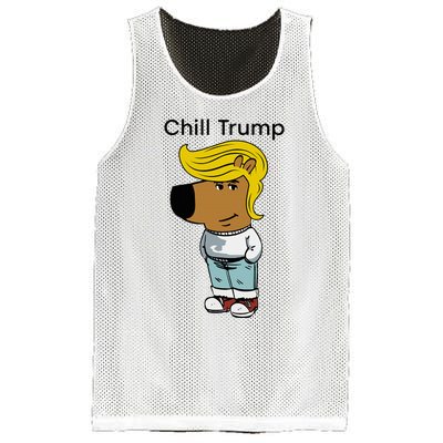 Chill Trump Funny Chill Guy Dog Meme Trump Mesh Reversible Basketball Jersey Tank