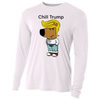 Chill Trump Funny Chill Guy Dog Meme Trump Cooling Performance Long Sleeve Crew