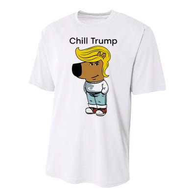 Chill Trump Funny Chill Guy Dog Meme Trump Performance Sprint T-Shirt