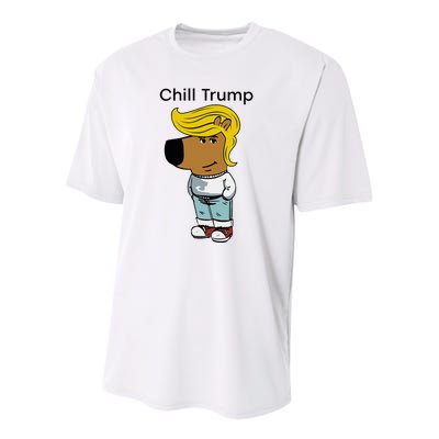 Chill Trump Funny Chill Guy Dog Meme Trump Youth Performance Sprint T-Shirt