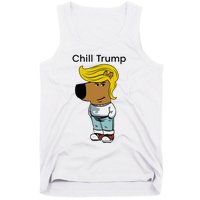 Chill Trump Funny Chill Guy Dog Meme Trump Tank Top