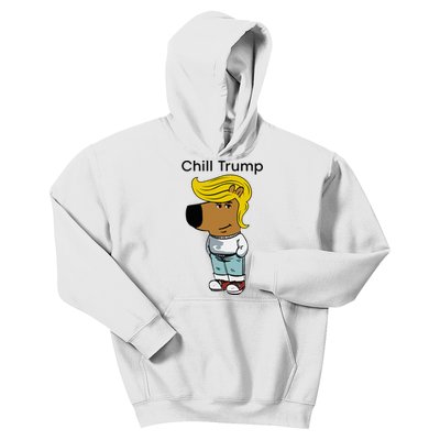 Chill Trump Funny Chill Guy Dog Meme Trump Kids Hoodie