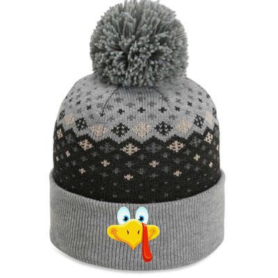 Cute Turkey Face Thanksgiving The Baniff Cuffed Pom Beanie