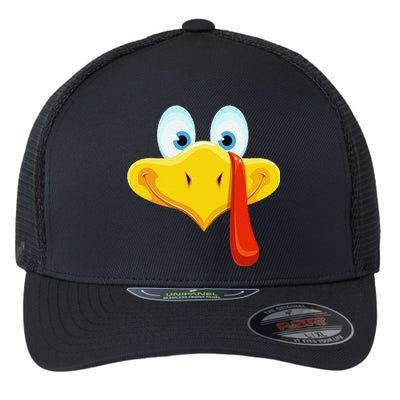 Cute Turkey Face Thanksgiving Flexfit Unipanel Trucker Cap