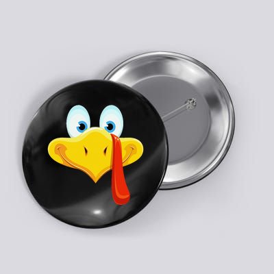 Cute Turkey Face Thanksgiving Button