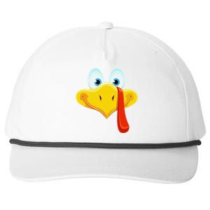 Cute Turkey Face Thanksgiving Snapback Five-Panel Rope Hat