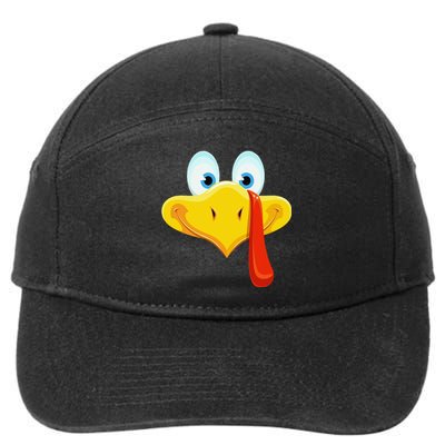 Cute Turkey Face Thanksgiving 7-Panel Snapback Hat