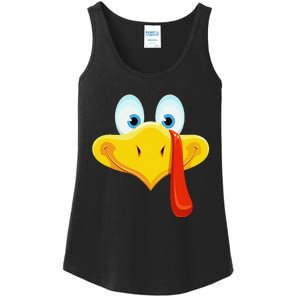 Cute Turkey Face Thanksgiving Ladies Essential Tank