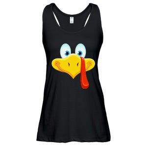 Cute Turkey Face Thanksgiving Ladies Essential Flowy Tank