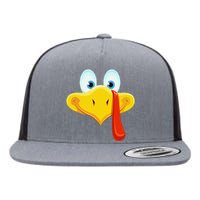 Cute Turkey Face Thanksgiving Flat Bill Trucker Hat