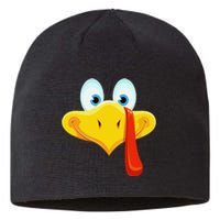 Cute Turkey Face Thanksgiving Sustainable Beanie