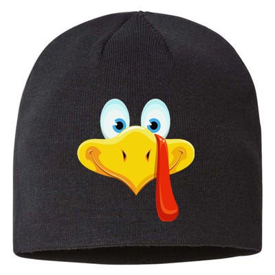 Cute Turkey Face Thanksgiving Sustainable Beanie