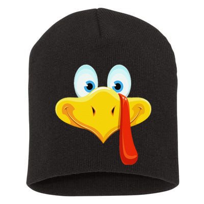 Cute Turkey Face Thanksgiving Short Acrylic Beanie