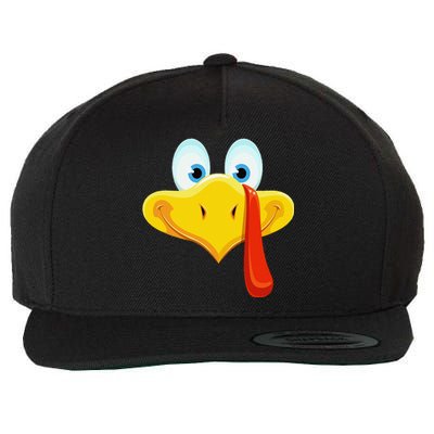 Cute Turkey Face Thanksgiving Wool Snapback Cap