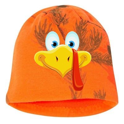 Cute Turkey Face Thanksgiving Kati - Camo Knit Beanie