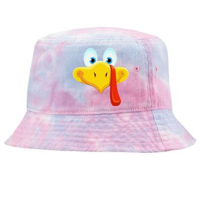 Cute Turkey Face Thanksgiving Tie-Dyed Bucket Hat