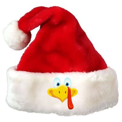 Cute Turkey Face Thanksgiving Premium Christmas Santa Hat