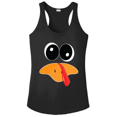 Cute Turkey Face Funny Thanksgiving Pilgrim Turkey Face Cool Gift Ladies PosiCharge Competitor Racerback Tank