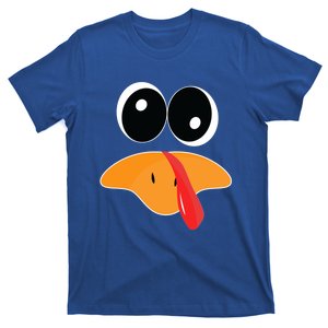 Cute Turkey Face Funny Thanksgiving Pilgrim Turkey Face Cool Gift T-Shirt