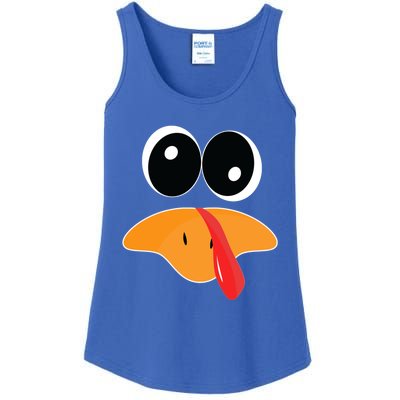 Cute Turkey Face Funny Thanksgiving Pilgrim Turkey Face Cool Gift Ladies Essential Tank